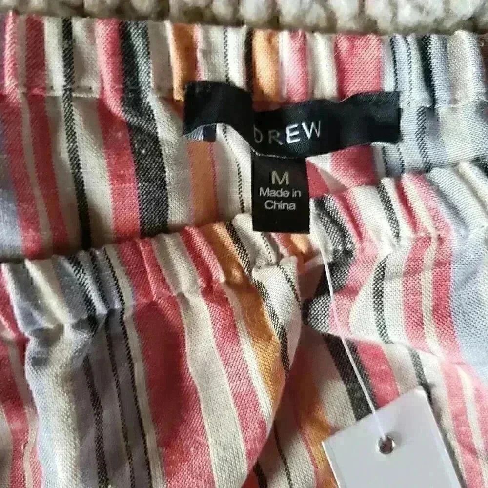 Drew Anthropologie Striped Linen Blend Strapless Bohemian Jumpsuit Size … - Picture 10 of 11